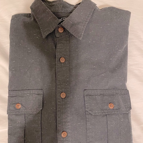 Men’s J. Crew Mercantile Speckled Navy Blue Button Down in Medium - Picture 1 of 4